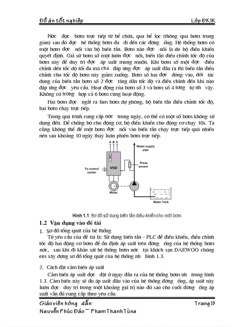image for page Đồ Án Tốt Nghiệp Thiết kế hệ thống điều khiển duy trì áp suất Ứng dụng trong cung cấp nước sạch
