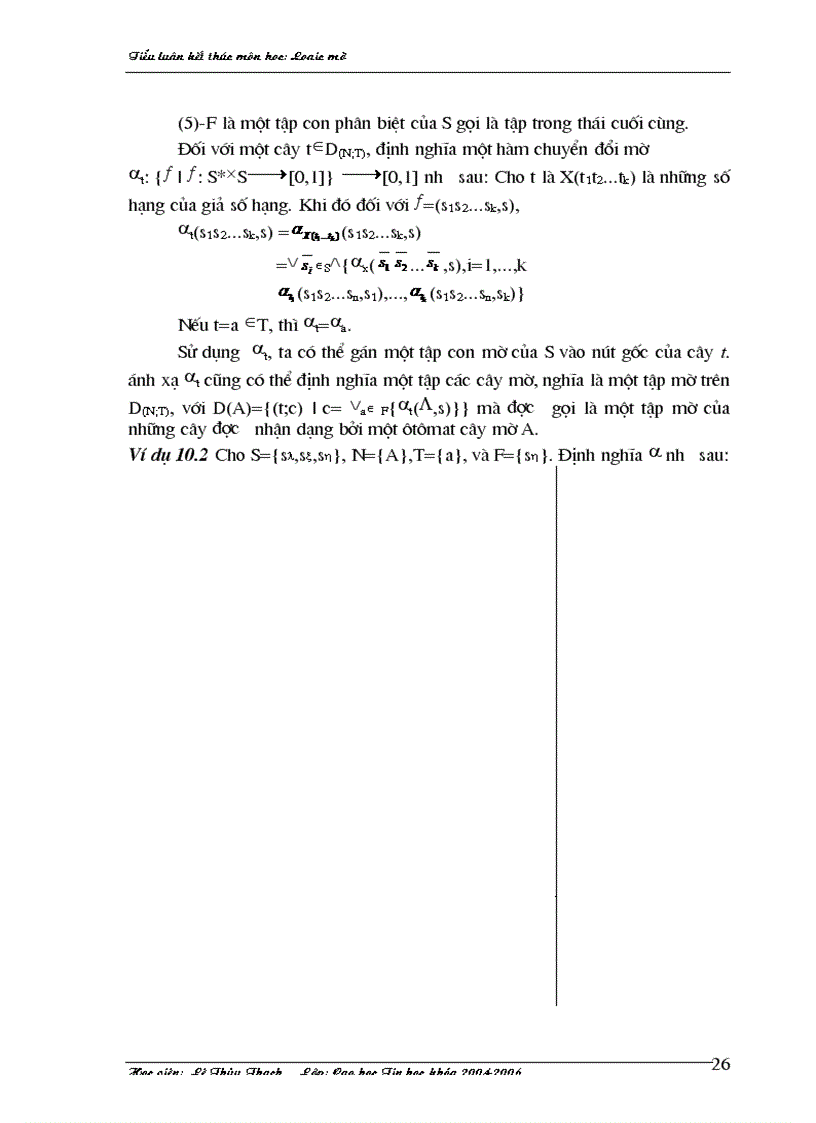 image for page Tiểu luận cao học Môn Logic mờ