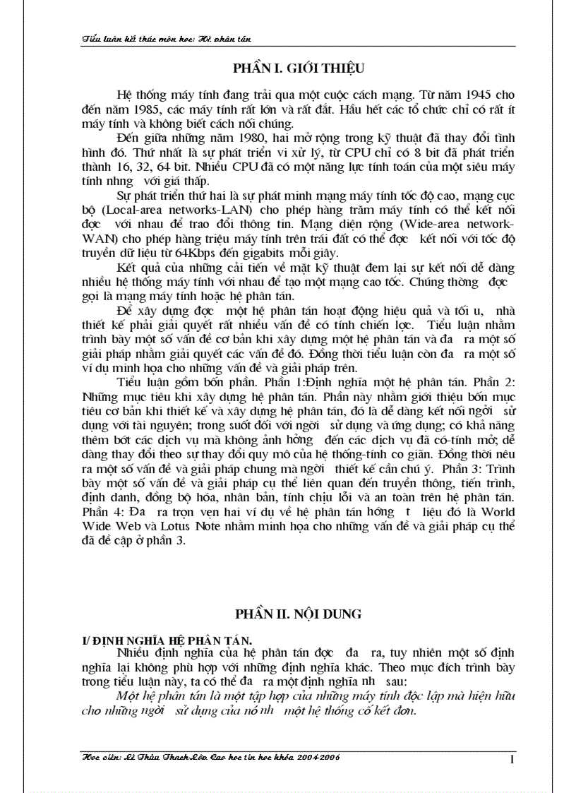 image for page Tiểu luận cao học Hệ phân tán