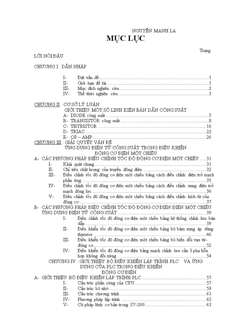 image for page Ứng dụng điện tử công suất và bộ điều khiển lập trình PLC trong điều khiển động cơ điện một chiều