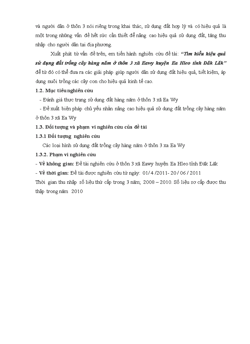image for page Tìm hiểu hiệu quả sử dụng đất trồng cây hàng năm ở thôn 3 xã Eawy huyện Ea Hleo tỉnh Đăk Lăk
