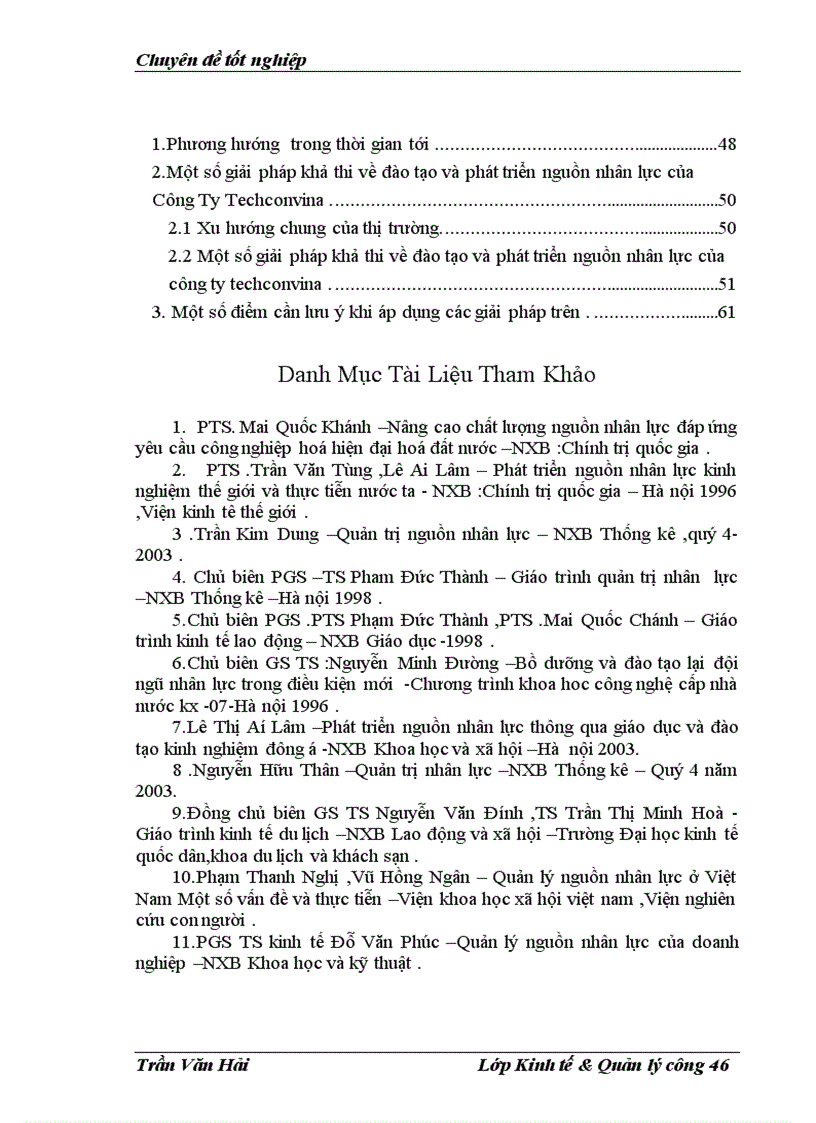 image for page Thực trạng về đào tạo và phát triển nguồn nhân lực của công ty techconvina