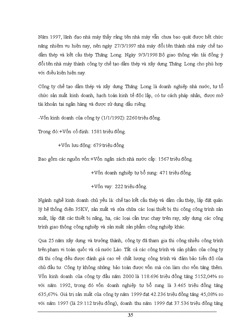 image for page Nghiên cứu thống kê hiệu quả sản xuất kinh doanh của Công ty chế tạo dầm thép và xây dựng Thăng Long