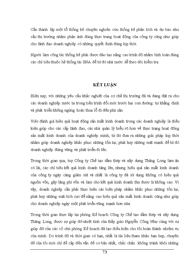 image for page Nghiên cứu thống kê hiệu quả sản xuất kinh doanh của Công ty chế tạo dầm thép và xây dựng Thăng Long