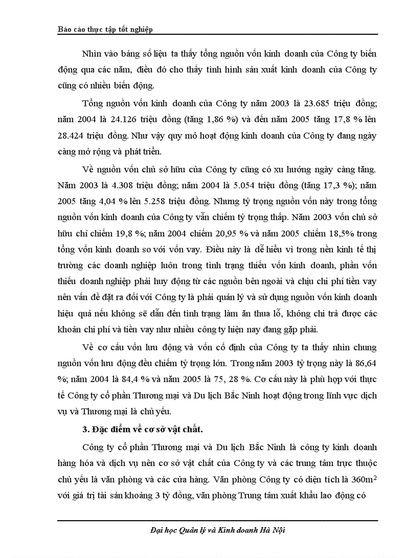 image for page Báo cáo thực tập tốt nghiệp về công ty CPTM và Du lịch Bắc Ninh