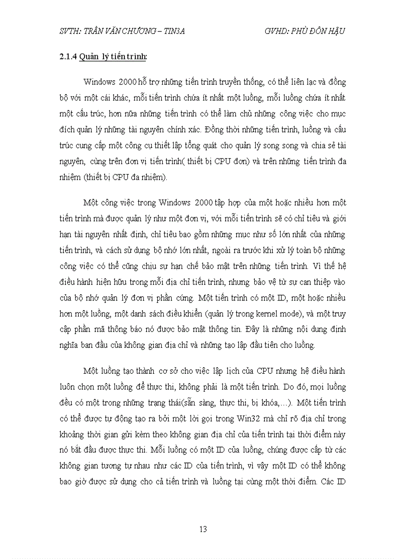image for page Bài tập lớn nguyên lý hệ điều hành Phân tích tất cả các đặc điểm về cấu trúc và chức năng của kernel mode trong windows 2000