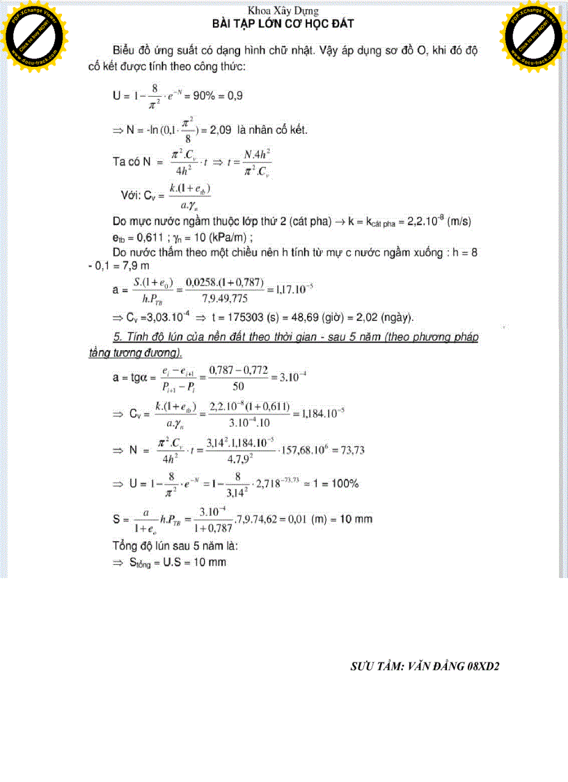 image for page Bài tập lớn Cơ học đất