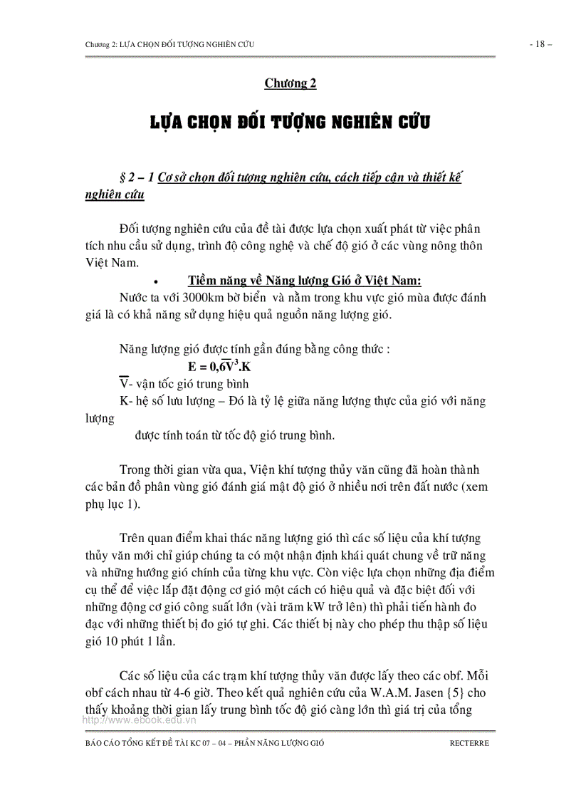 image for page TỔNG KẾT CHUYÊN ĐỀ NĂNG LƯỢNG GIÓ Nghiên cứu lựa chọn công nghệ và thiết bị để khai thác và sử dụng các loại năng lượng tái tạo trong chế biến nông lâm thủy sản sinh hoạt nông thôn