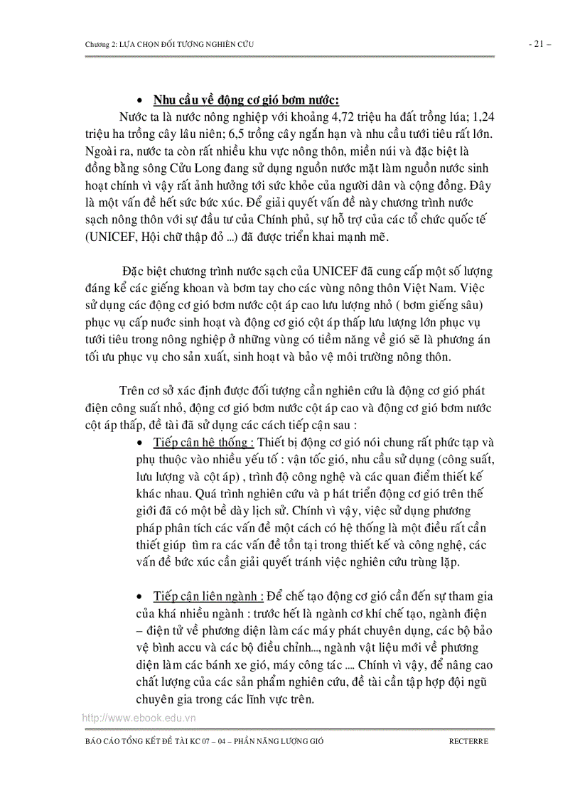 image for page TỔNG KẾT CHUYÊN ĐỀ NĂNG LƯỢNG GIÓ Nghiên cứu lựa chọn công nghệ và thiết bị để khai thác và sử dụng các loại năng lượng tái tạo trong chế biến nông lâm thủy sản sinh hoạt nông thôn