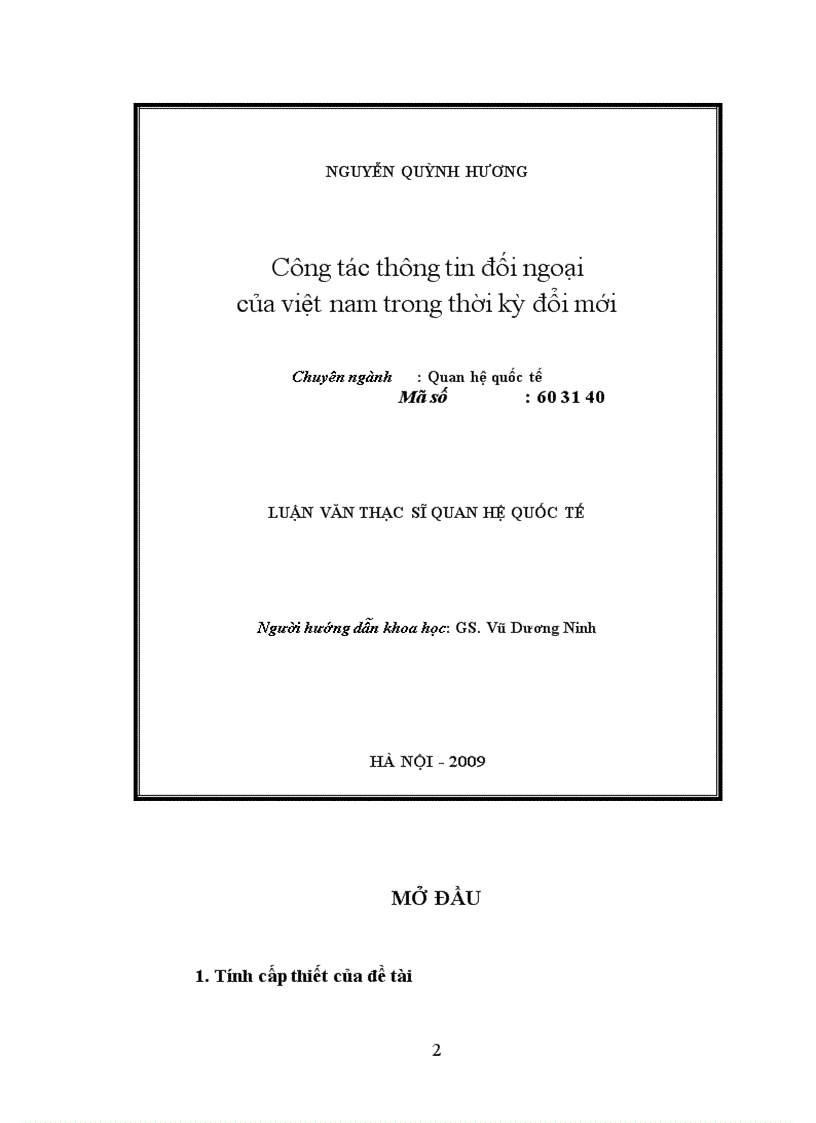 image for page Công tác thông tin đối ngoại của Việt Nam trong thời kỳ đổi mới