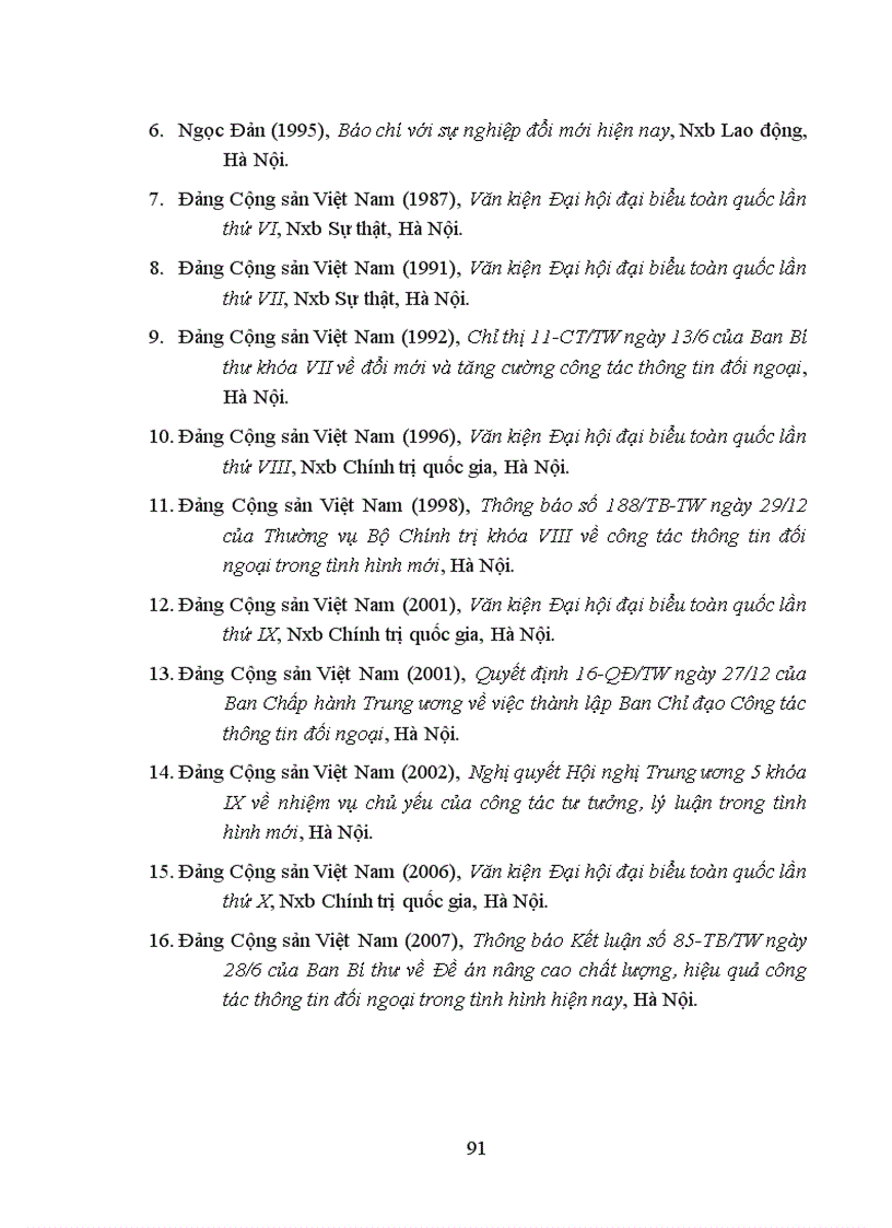 image for page Công tác thông tin đối ngoại của Việt Nam trong thời kỳ đổi mới