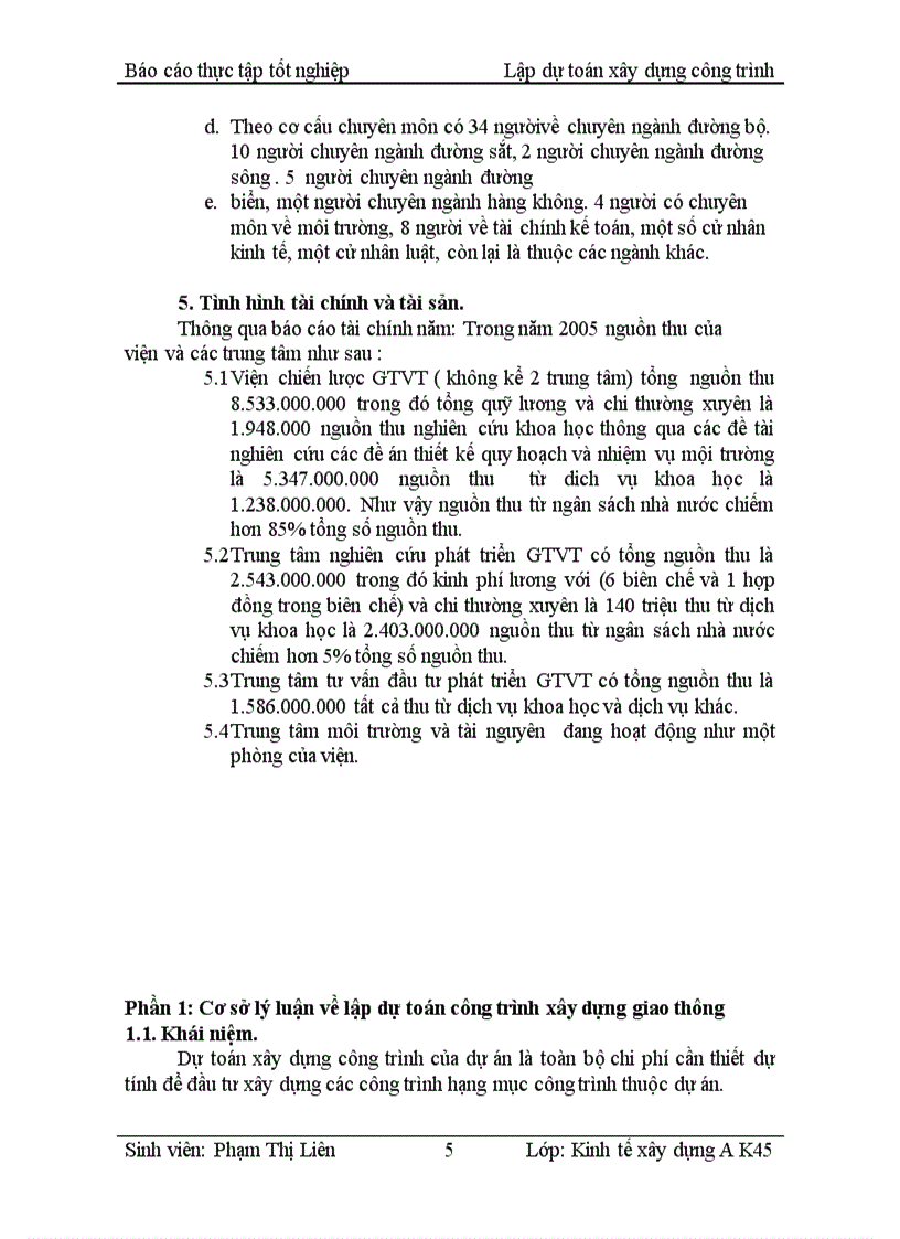 image for page Thực tập tốt nghiệp Lập dự toán xây dựng công trình