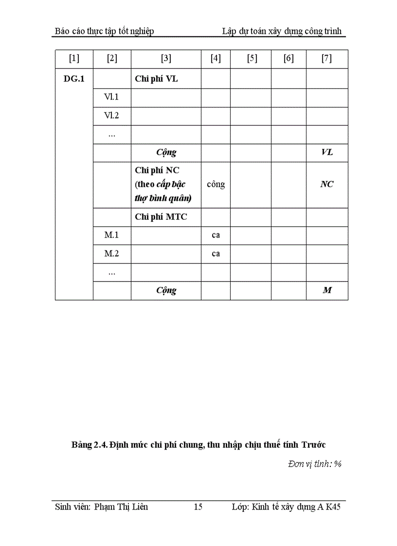 image for page Thực tập tốt nghiệp Lập dự toán xây dựng công trình