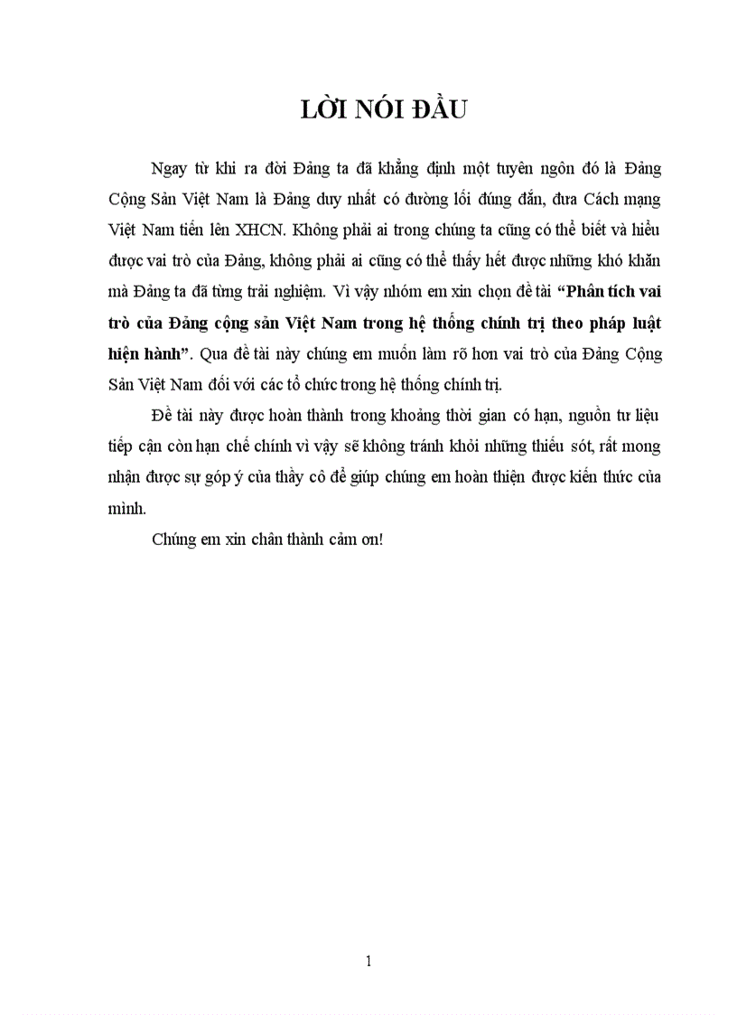 image for page Phân tích vai trò của Đảng cộng sản Việt Nam