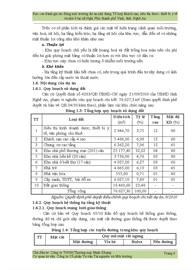 image for page Đánh giá tác động môi trường dự án xây dựng Tổ hợp khách sạn siêu thị dược thiết bị y tế và nhà ở tại xã Nghi Phú