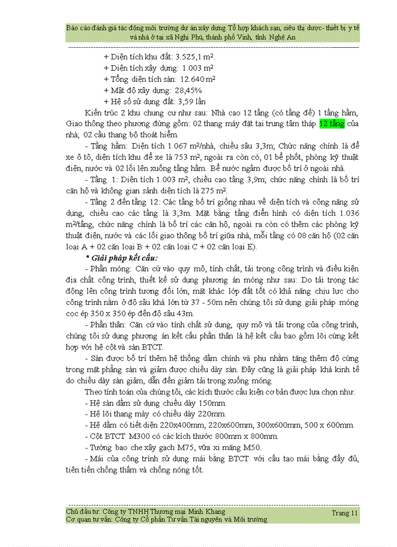 image for page Đánh giá tác động môi trường dự án xây dựng Tổ hợp khách sạn siêu thị dược thiết bị y tế và nhà ở tại xã Nghi Phú