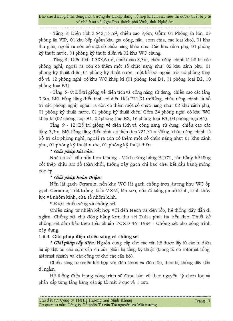 image for page Đánh giá tác động môi trường dự án xây dựng Tổ hợp khách sạn siêu thị dược thiết bị y tế và nhà ở tại xã Nghi Phú