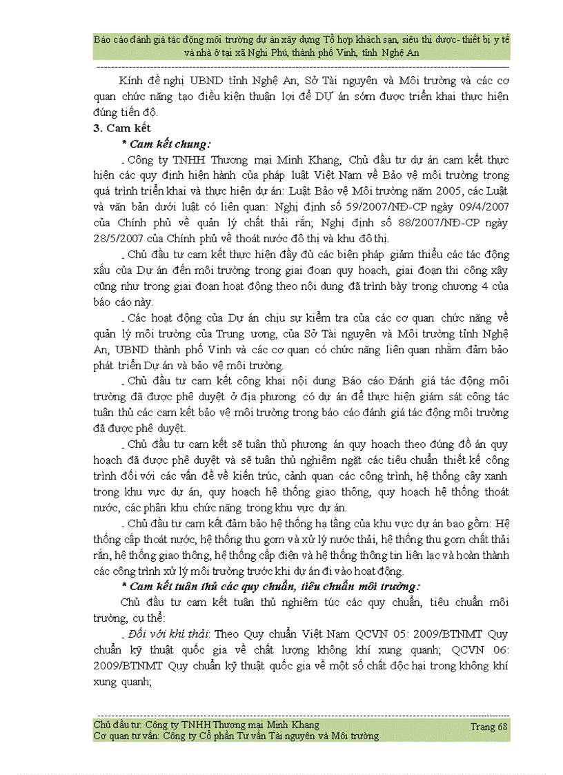 image for page Đánh giá tác động môi trường dự án xây dựng Tổ hợp khách sạn siêu thị dược thiết bị y tế và nhà ở tại xã Nghi Phú