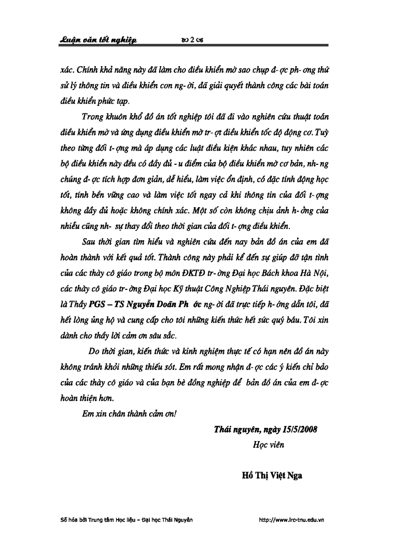 image for page Luận văn thạc sỹ kỹ thuật ngành tự động hóa thiết kế bộ điều khiển mờ trượt điều khiển tốc độ động cơ