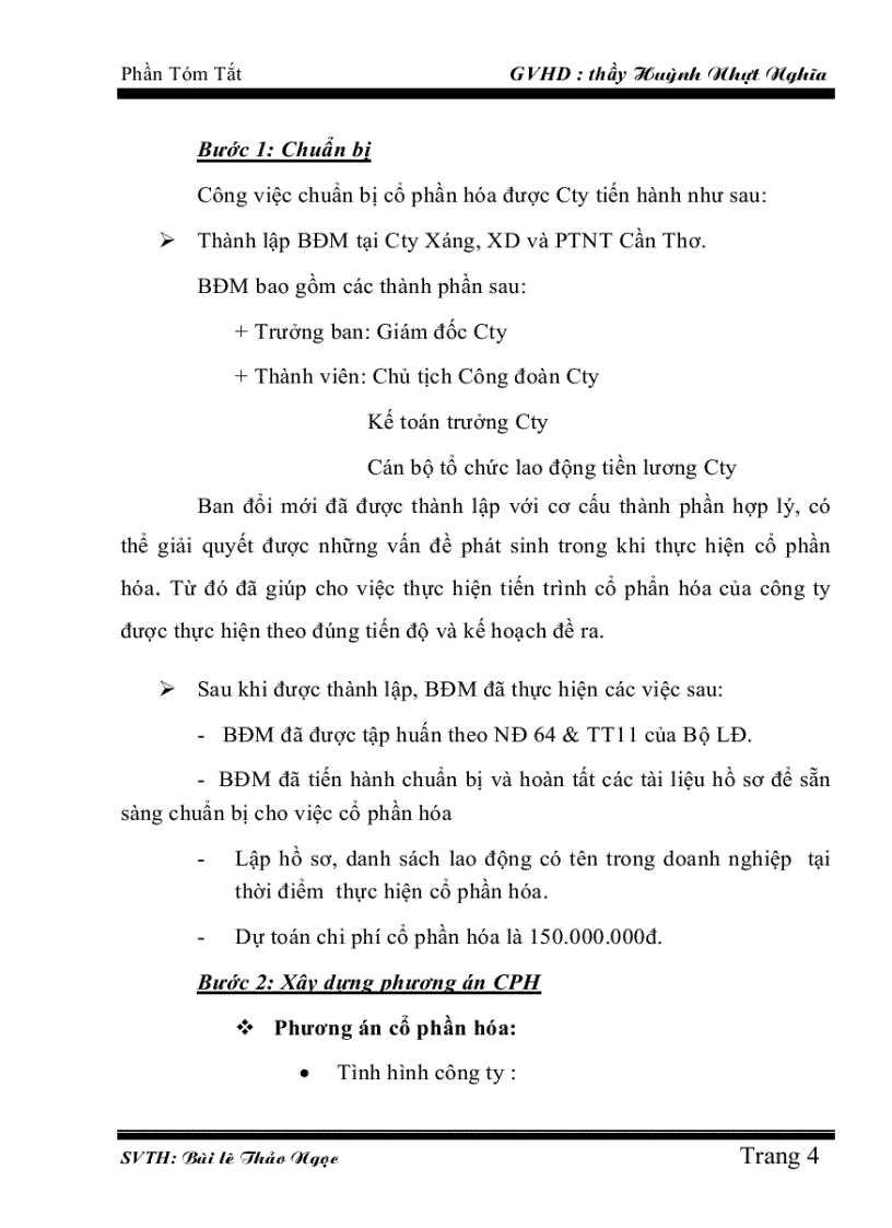 image for page Tìm hiểu qui trình cổ phần hóa doanh nghiệp nhà nước tại công ty cổ phần xáng xây dựng cần thơ