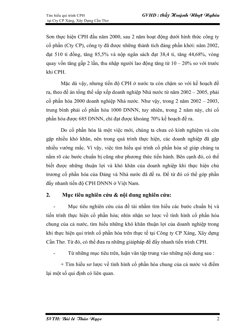 image for page Tìm hiểu qui trình cổ phần hóa doanh nghiệp nhà nước tại công ty cổ phần xáng xây dựng cần thơ