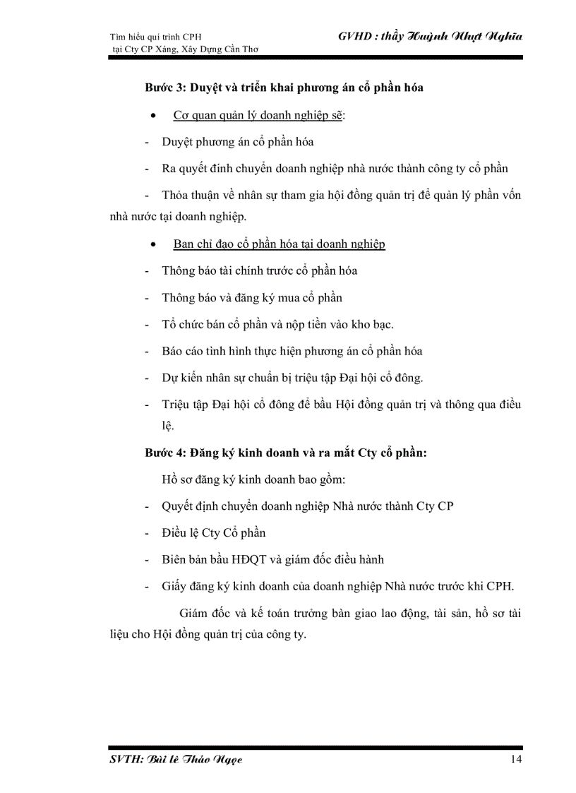 image for page Tìm hiểu qui trình cổ phần hóa doanh nghiệp nhà nước tại công ty cổ phần xáng xây dựng cần thơ