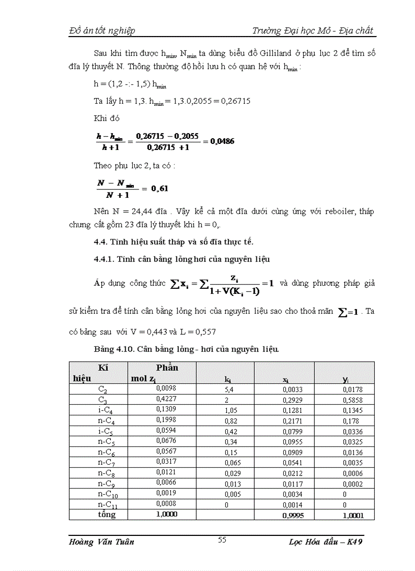 image for page Tìm hiểu và tính toán các thông số kỹ thuật của tháp ổn định condensat C 02 tương ứng với lưu lượng khí đầu vào 5 9 triệu m3 ngày của nhà máy GPP Dinh Cố