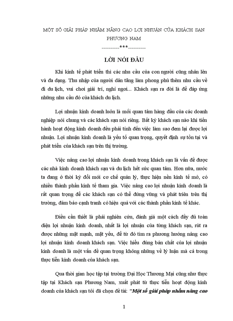 image for page Một số Giải pháp nhằm nâng cao lợi nhuận của Khách sạn Phương Nam