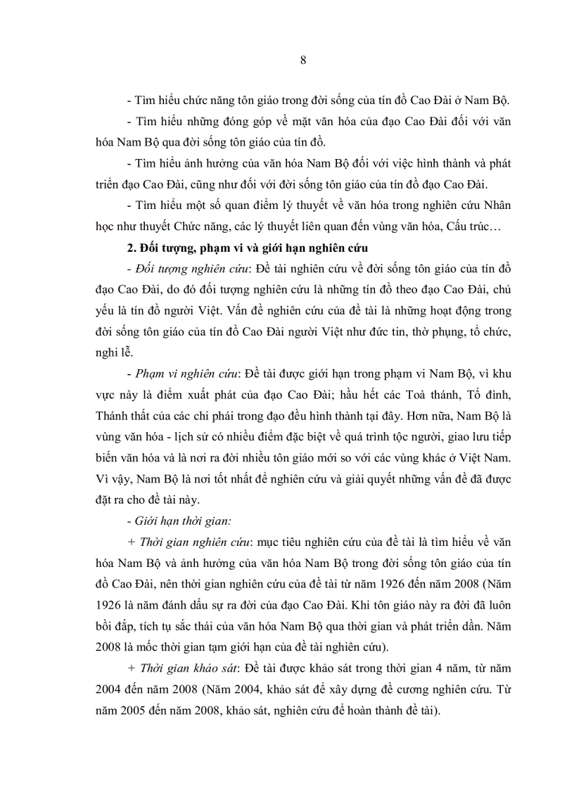 image for page Đời sống tôn giáo của tín đồ đạo Cao Đài trong bối cảnh văn hóa Nam Bộ Luận án tiến sỹ