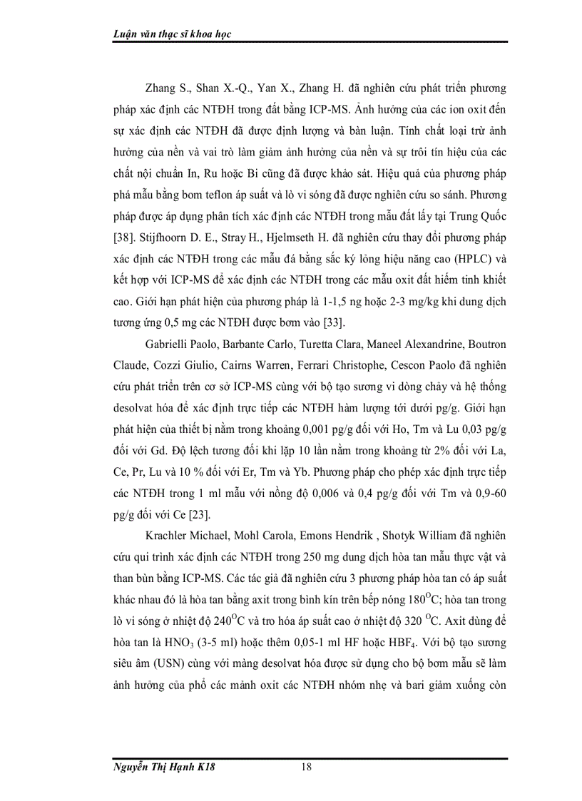 image for page Phân tích lượng nhỏ các nguyên tố đất hiếm trong lớp phủ pyrophotphat bằng phương pháp ICP MS