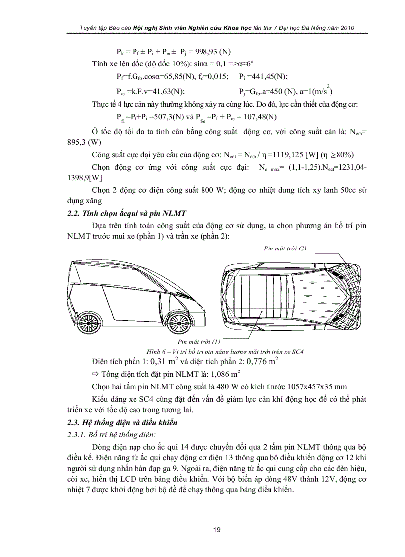 Thiết kế chế tạo xe ô tô năng lượng SC 4