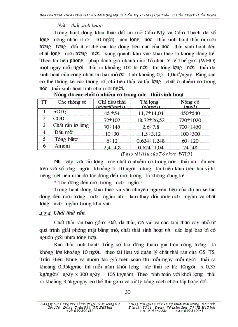 image for page Báo cáo đánh giá tác động môi trường dự án khai thác mỏ đất Động Một xã Cẩm Mỹ và Động Cọc Trầu xã Cẩm Thạch huyện Cẩm Xuyên tỉnh Hà Tĩnh