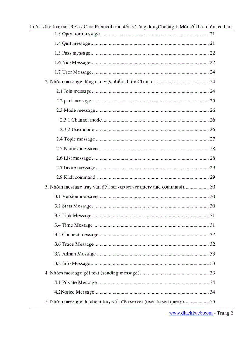 Internet Relay Chat Protocol tìm hiểu và ứng