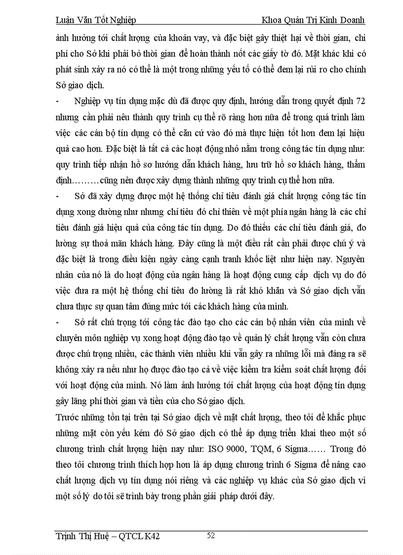 image for page Chất lượng dịch vụ tín dụng và triển khai chương trình 6 Sigma nhằm cải tiến chất lượng dịch vụ tín dụng tại Sở giao dịch NHNo PTNT Việt Nam