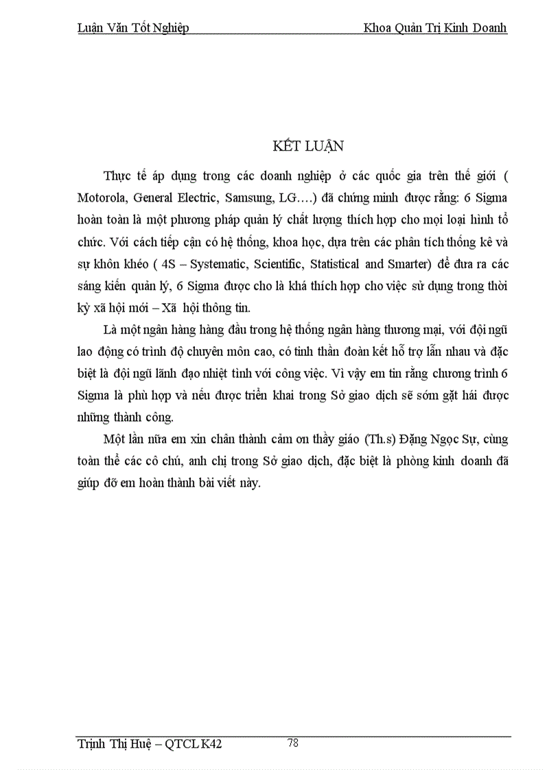 image for page Chất lượng dịch vụ tín dụng và triển khai chương trình 6 Sigma nhằm cải tiến chất lượng dịch vụ tín dụng tại Sở giao dịch NHNo PTNT Việt Nam