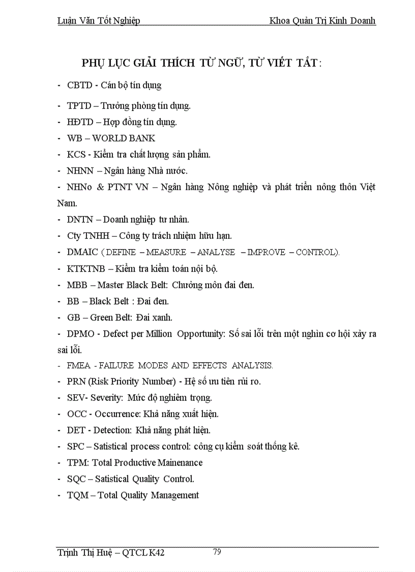 image for page Chất lượng dịch vụ tín dụng và triển khai chương trình 6 Sigma nhằm cải tiến chất lượng dịch vụ tín dụng tại Sở giao dịch NHNo PTNT Việt Nam