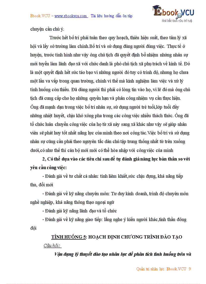 image for page Bài tập tình huống về quản trị nhân lực