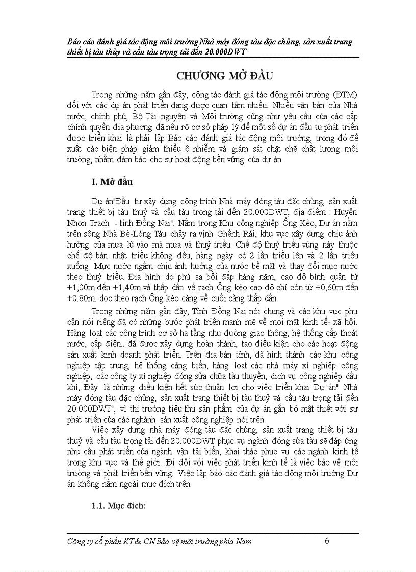 image for page Báo cáo đánh giá tác động môi trường Nhà máy đóng tàu đặc chủng sản xuất trang thiết bị tàu thủy và cầu tàu trọng tải đến 20 000DWT