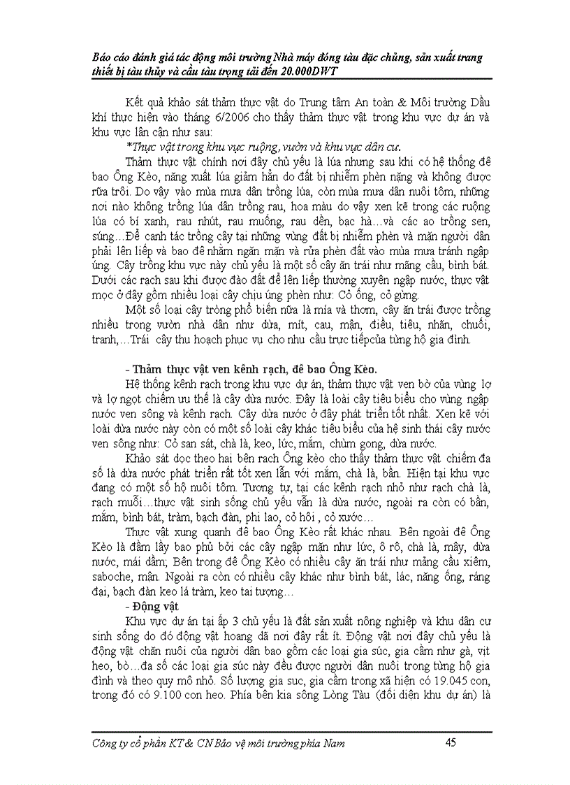 image for page Báo cáo đánh giá tác động môi trường Nhà máy đóng tàu đặc chủng sản xuất trang thiết bị tàu thủy và cầu tàu trọng tải đến 20 000DWT