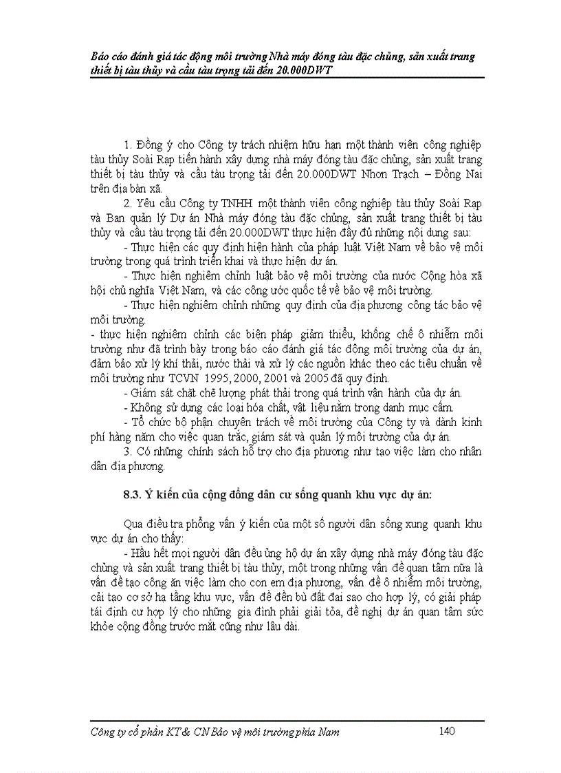 image for page Báo cáo đánh giá tác động môi trường Nhà máy đóng tàu đặc chủng sản xuất trang thiết bị tàu thủy và cầu tàu trọng tải đến 20 000DWT