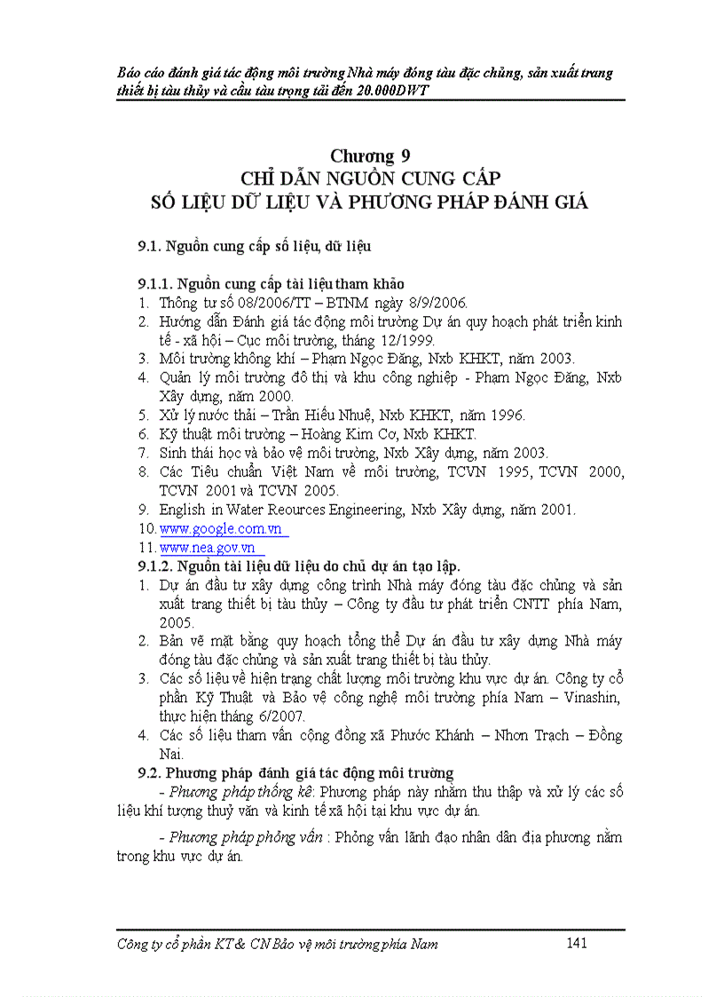 image for page Báo cáo đánh giá tác động môi trường Nhà máy đóng tàu đặc chủng sản xuất trang thiết bị tàu thủy và cầu tàu trọng tải đến 20 000DWT