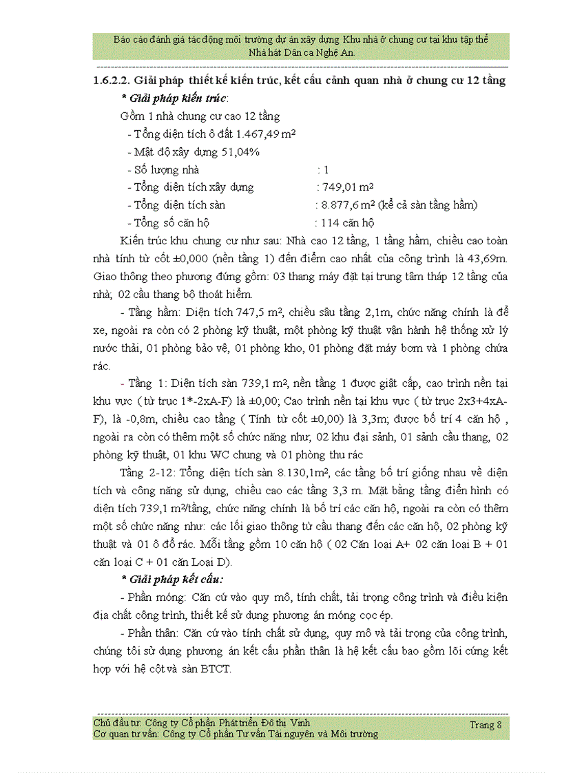 image for page Báo cáo đánh giá tác động môi trường dự án xây dựng Khu nhà ở chung cư tại khu tập thể Nhà hát Dân ca Nghệ An 83trang