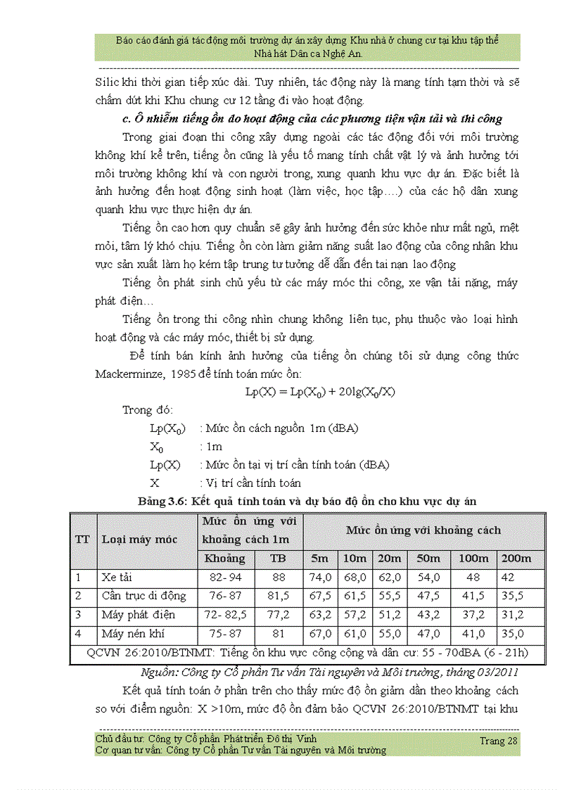 image for page Báo cáo đánh giá tác động môi trường dự án xây dựng Khu nhà ở chung cư tại khu tập thể Nhà hát Dân ca Nghệ An 83trang