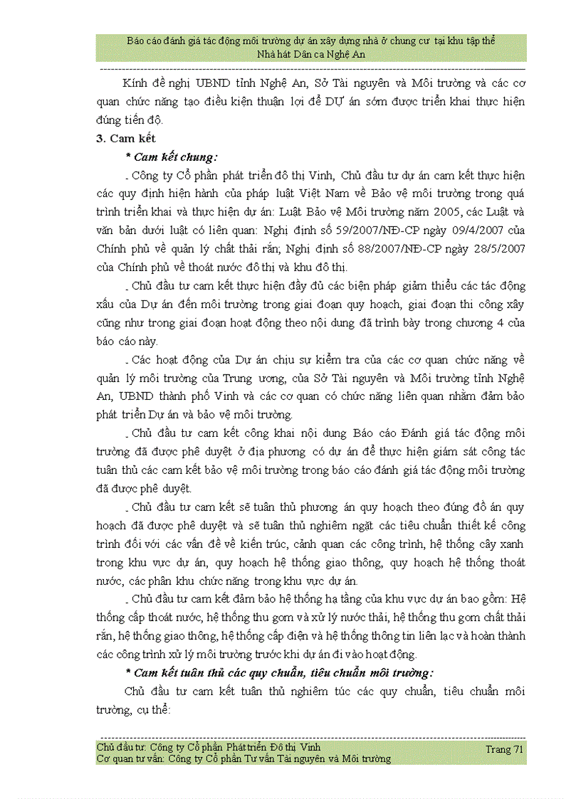 image for page Báo cáo đánh giá tác động môi trường dự án xây dựng Khu nhà ở chung cư tại khu tập thể Nhà hát Dân ca Nghệ An 83trang