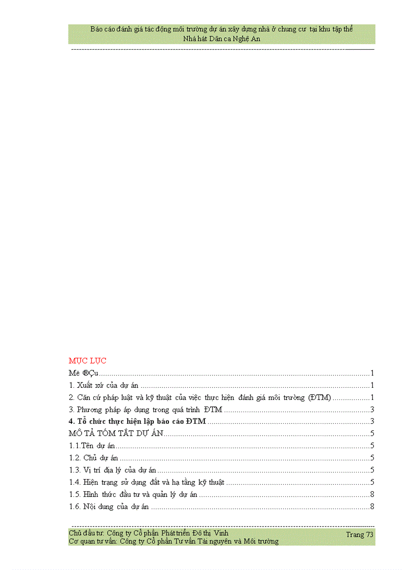image for page Báo cáo đánh giá tác động môi trường dự án xây dựng Khu nhà ở chung cư tại khu tập thể Nhà hát Dân ca Nghệ An 83trang