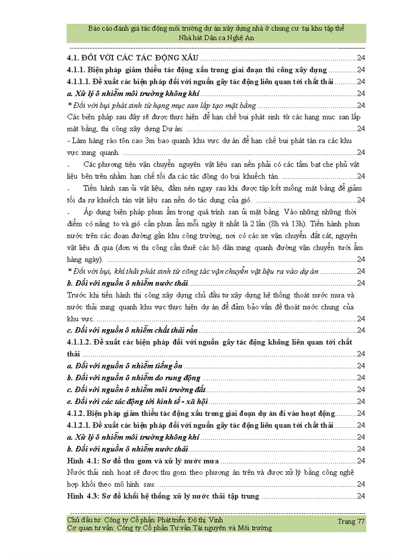 image for page Báo cáo đánh giá tác động môi trường dự án xây dựng Khu nhà ở chung cư tại khu tập thể Nhà hát Dân ca Nghệ An 83trang