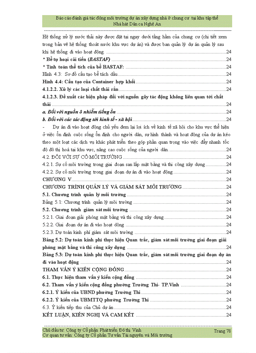 image for page Báo cáo đánh giá tác động môi trường dự án xây dựng Khu nhà ở chung cư tại khu tập thể Nhà hát Dân ca Nghệ An 83trang