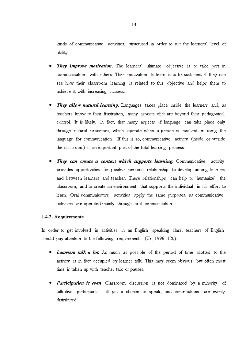 image for page Các hoạt động trong lớp học để khuyến khích khả năng trình bày tiếng Anh của học sinh lớp 10 trường THPT Marie Curie Hải Phòng luận văn tiếng Anh