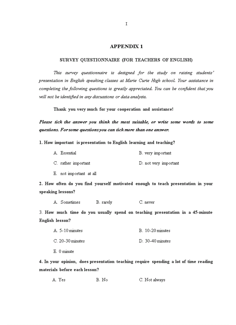 image for page Các hoạt động trong lớp học để khuyến khích khả năng trình bày tiếng Anh của học sinh lớp 10 trường THPT Marie Curie Hải Phòng luận văn tiếng Anh