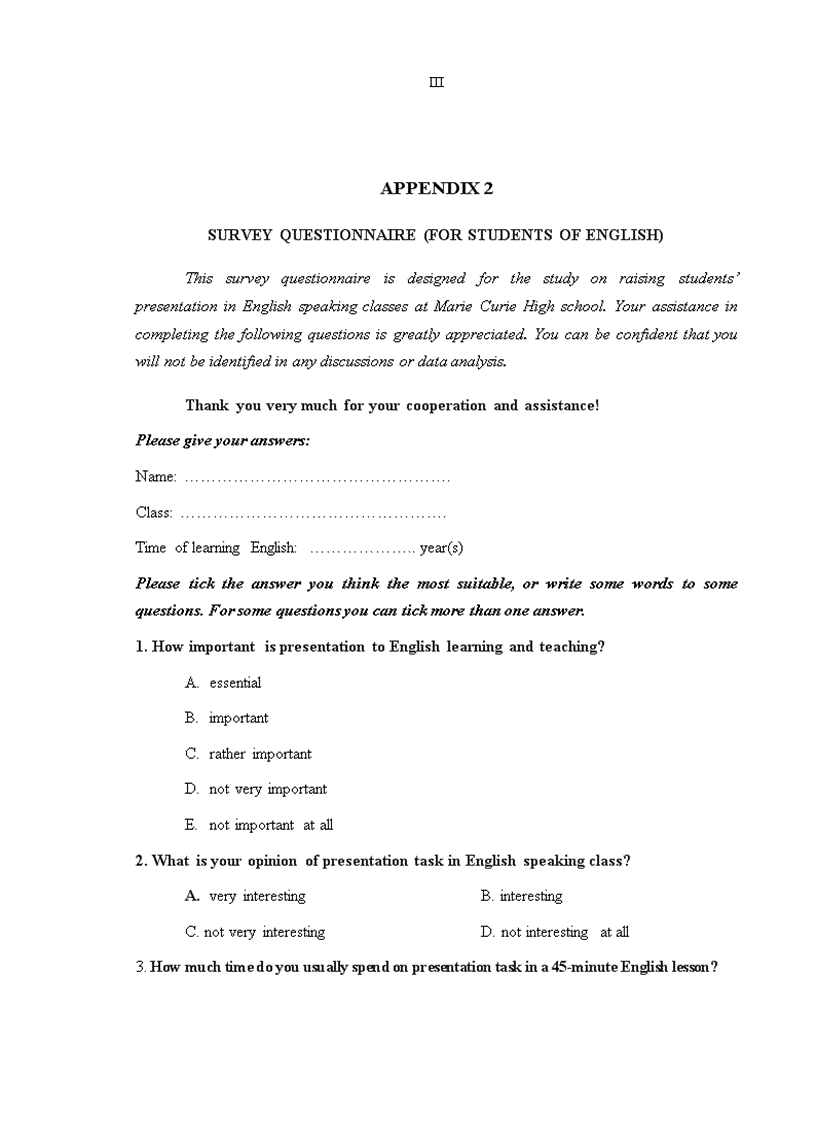 image for page Các hoạt động trong lớp học để khuyến khích khả năng trình bày tiếng Anh của học sinh lớp 10 trường THPT Marie Curie Hải Phòng luận văn tiếng Anh